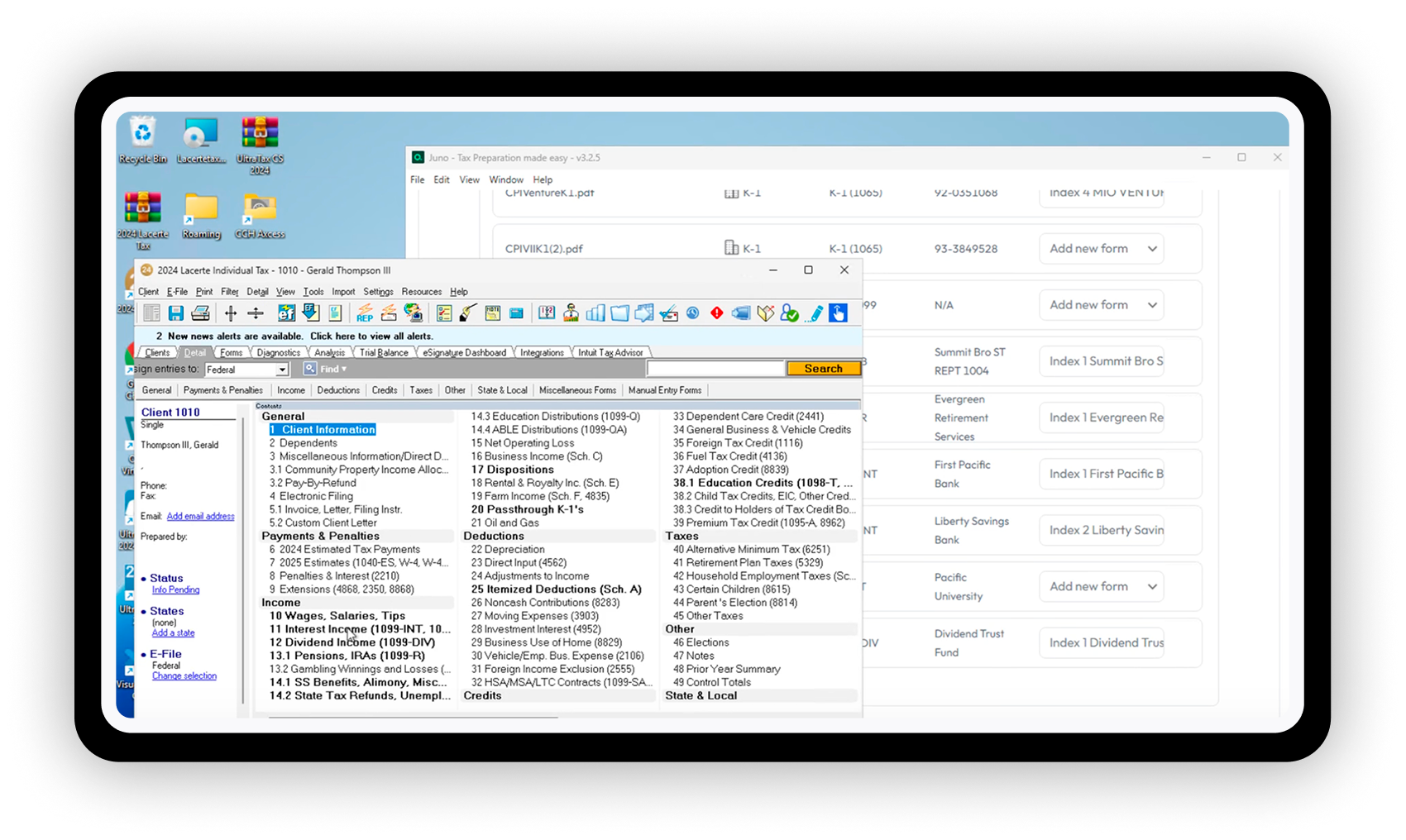 Juno Product Tour - Lacerte Integration Page (1)
